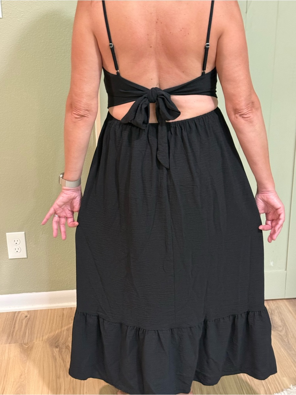 Black Maxi Dress with Colorful Floral Print - Picture 2 of 8